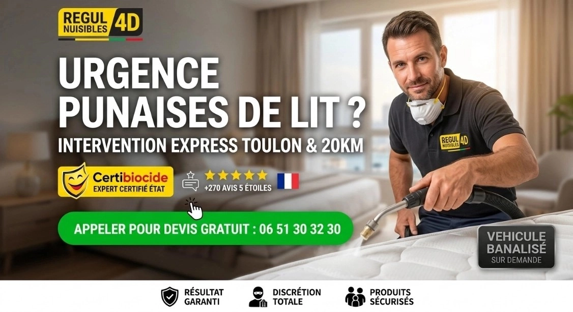 Technicien R&eacute;gul Nuisibles 4D Punaises de lit &agrave; Toulon